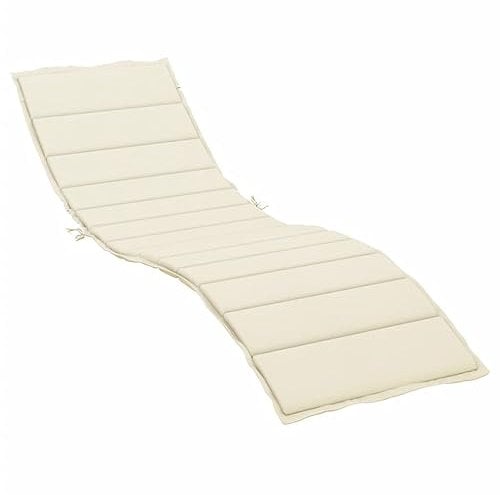 vidaXL Sonnenliege Auflage, Liegenauflage Outdoor, Polster Auflage für Gartenliege Liegestuhl, Polsterauflage, Creme 200x50x3cm Oxford-Gewebe