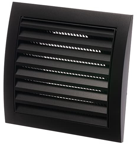 Ø 100mm Anthrazit Lüftungsgitter mit Insektenschutz - Kunststoff Abschlussgitter mit Rohranschluss