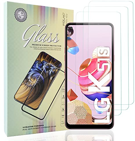 klyeu Stücke Schutzfolie kompatibel mit LG K51S, Gehärtetem Glas Härtegrad 9H Schutzfolie, Blasenfrei,Panzerfolie, Glas Folie, Displayschutzfolie für LG K51S [3 Stück]