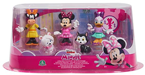Disney Junior Minnie Mouse bewegliche Sammelfiguren 5-Pack: Minnie Mouse, Daisy Duck, Figaro, Klarabella Kuh, Snowpuff, ab 3 Jahren, Just Play, 89958, Mehrfarbig