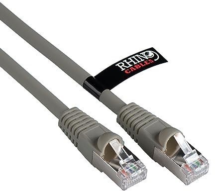 rhinocables CAT 6a Ethernet Cable | 10Gbps S/FT High-Speed & Large Bandwidth Data Transfer | Reliable LAN Network RJ45 Cable | Wi-Fi Broadband Cable for Seamless Gaming & Streaming (50m, Grey)