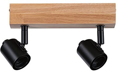 Paulmann 66771 Strahler Arvid 2-flammig max. 2x20 Watt Deckenleuchte Schwarz/Holz Spot Metall E27