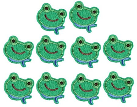 TOSSPER 10 Pcs Frog Iron on Patches Sew on Patches Diy Decor or Repair Embroidered Appliques for Clothing Backpacks T-shirt Caps Shoes, Pink
