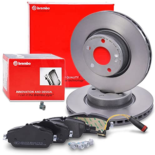 BREMBO Bremsenset Vorderachse inkl. Bremsscheiben Vorne Ø 305 mm Belüftet und Bremsbeläge Vorne + Verschleißkontakt