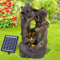 Fontaine de Jardin, Fontaine décorative, Fontaine d'intérieur, Fontaine avec lumière LED, Cascade d'eau (Fontaine Solaire Wald-GEFLÜSTER avec lumière LED)