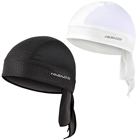 HASAGEI Bandana para Hombre y Mujer, pañuelo para la Cabeza, para Motero, Gorra para Bicicleta, Parte Inferior elástica, Transpirable, Absorbe el Sudor, de Secado rápido