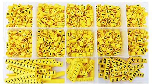 OznaczTo Kabelbeschriftung Clip 1460 Stück - Kabelmarkierer 0-9, Alphabet - Größe 0,75 mm², 1,5 mm² und 2,5 mm² - Verpackt in einer Kunststoffbox mit 10 Kammern (1460 Stück - Größe 0,75 mm²)