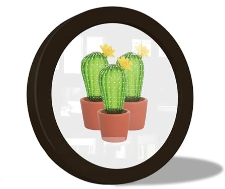 irbaniland Bunte runde Bilderrahmen zur Wandmontage, für Display oder Tischmontage, dekorativer Bilderrahmen zum Aufhängen, für Küche, Galerie, Hochzeit, runder Rahmen (schwarz, 35,6 cm)