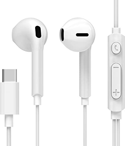 Betron USB C Headphones for Samsung Galaxy and iPhone 15, Wired Type C Earphones with Microphone and Volume Controller Compatible with iPhone 15, Samsung S23 S22 S21 S20