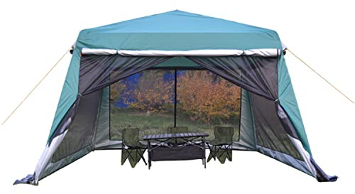 Campingpavillon für 5 bis 8 Personen, 3,20 x 3,20 m, Höhe 2,30 m, UV-geschützt, Gartenpavillon, wasserdicht, Campingzelt, schneller Auf- und Abbau, geeignet für Gartenpartys, Camping