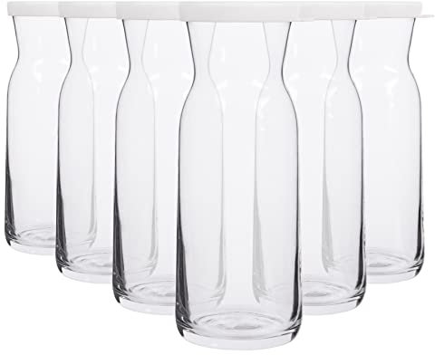 LAV Fonte Glas Carafes - 700ml - Weißer Deckel - 6. Packung