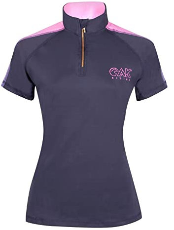 AK Aslan Short Sleeve Horse Riding Base Layer AKRS-6062 (as8, Alpha, x_l, Regular, Regular, Navy/Pink)
