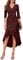Berylove Damen Glitzer Fischschwanzkleid XXL Rot Einfarbig Maxi Winter Feierlich Festlich Party Outfit Hochzeit Abendkleid Elegant 3/4 Ärmel V-Ausschnitt Schmal Taille Rüsche Spitze Trägellos