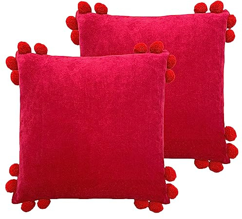 furn. Hoola Pom-Pom Kissen mit Polyester-Füllung, Doppelpack