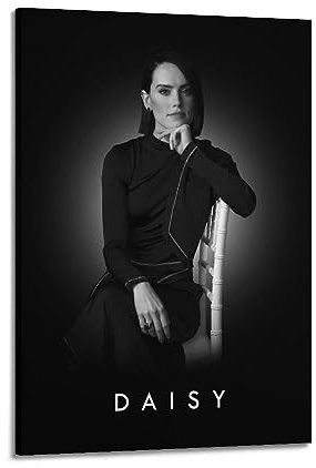 VZRSQZK Poster mit Motiv Daisy Ridley von Schauspielerin, dekoratives Gemälde, Leinwand-Wandposter und Kunstdruck, modernes Familienschlafzimmer-Dekor-Poster, 60 x 90 cm