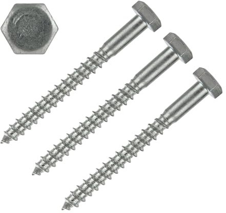 80 Stück Holzschrauben M8 x 80mm Verzinkter Stahl Sechskantkopf Schrauben, Sechskantschrauben, Schlossschrauben M8, Betonschrauben für Metallbauarbeiten, Automobilmaschinen