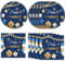 KHAIVI Retirement Party Supplies Retirement Tableware Party Decorations Blue Gold Disposable Retirement Plates and Napkins Sets Decorations Favors for Men Women