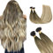 GOO GOO Bonding Extensions Echthaar, Echthaar Extensions Bondings, 50cm 50g 50 Strähnen Extensions Echthaar Bondings, U Tip Hot Fusion Keratin Haarverlängerung Echthaar, (T3/8)613 Ombre Blond