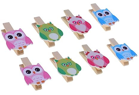 TOPBATHY 8stücke Holzklammern Fotoklammern Cartoon Klammern Bilderklammern Holz Fotohalter DIY Dekoration Für Schlafzimmer Wohnzimmer Bastelarbeiten Karten Bannern