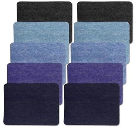 10 Pcs Iron On Patches for Clothing Denim Patches for Jeans Repair Down Jacket Repair Patch Customizable Iron-On Patches for Clothing Enhancement