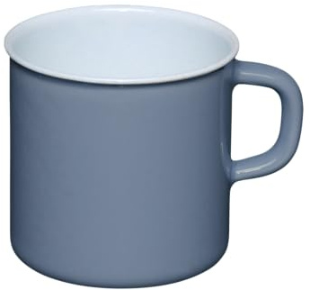 Riess, 0208-065, Emaillebecher mit Bördel, Kaffeebecher, Tasse, 8cm Durchmesser, 0.375 Liter Inhalt, (PURE GREY)