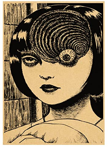 IGHSNZUH Holzpuzzle, 1000 Teile, Japanisches Anime-Junji-Ito-Poster, Vintage-Cartoon-Puzzles, Lernspielzeug Für Erwachsene, Geburtstagsgeschenk