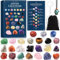 Purpledi Edelstein Adventskalender Kristalle, Kristalle Adventskalender 2024 Kinder, Weihnachtskalender, Weihnachts-Countdown mit 24 Chakra-Kristallen, Weihnacht Geschenk für Mädchen Jungen