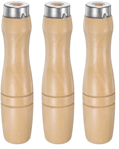 QUARKZMAN 3Pcs Mango de Archivo de Madera 4.13 con Agujero Redondo 6.2mm