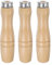 QUARKZMAN 3Pcs Mango de Archivo de Madera de 4.13 Pulgadas con Agujero Redondo de 6.2mm y Mangos Ergonómicos con Collar de Metal para Limas de Metal de 8 Pulgadas.