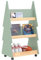 SoBuy Kinder Bücherregal Kinderregal Kinderzimmer Regal Kinderregal mit 5 Ablagen und 4 Rollen Aufbewahrungsregal für Kinder Büchergestell Grün-Natur BHT ca. 60x108x42cm KMB99-H-GR
