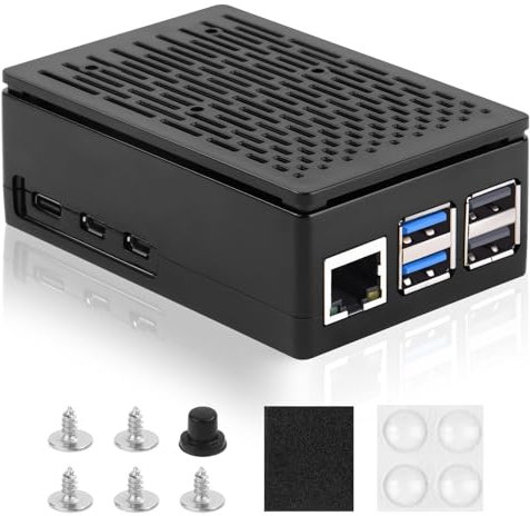 Aolso ABS Case for Raspberry Pi 5, Support PCIe M.2 NVMe SSD Shield Top, ABS Cooling Case for Raspberry Pi 5 4GB/8GB