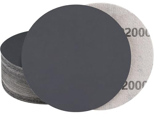 STEBRUAM 30pcs 6 Inch Sanding Discs 150mm No Hole Dry Wet Sandpaper Grit 2000 for or Random Orbital Sander