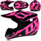 SMTSEC Motorradhelm Cross Damen Herren Full Face MTB Helm Motocross Helm DOT/ECE-Zertifizierter Mit Schutzbrillen Maske Handschuhe Downhill Helm Mopedhelm Schutzhelm Für Cruiser Chopper,Pink/A-M