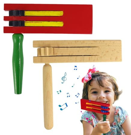 Musikalische Ratsche, Holzfederratsche - Traditionelle Musikratsche für Fußballspiele - Tragbarer Geräuschmacher, mexikanisches Rasselspielzeug, exquisit für Sportpartys