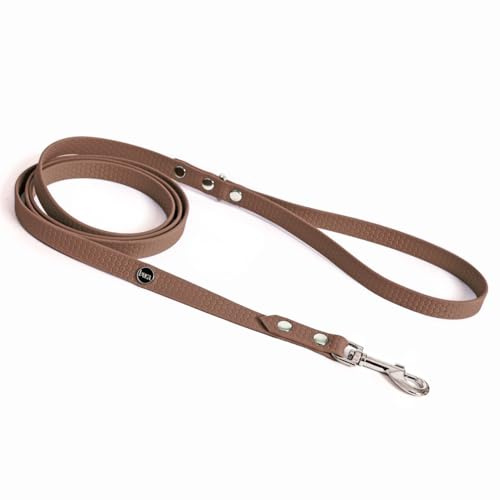 BURA Halsband Hund 2,2m für Hunde Hundeleine Große Hunde, Leicht und Handlich, Verformt Sich Nicht, Langlebig, Wasserdicht, Nicht Allergen (braun, S)