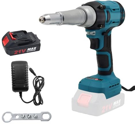 Akku-Nietpistole, 2200RPM 300N. m Akku Nietzange Akku-Nietzange Akkupistole mit 2000mAh Akku Elektrische Nietmutternpistole für Niete 2,4~4,8mm für Autoreparaturen