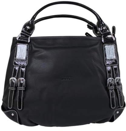 Luigi Damen Women's Leather Hand Bag-Stylish, Durable, and Spacious Travel Companion Handtasche, Schwarz