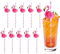 LUMOOM Lot de 50 pailles à cocktail, en papier 3D, biodégradables, tropicales, fête hawaïenne, décoration de boisson, pour boissons froides, flamant rose
