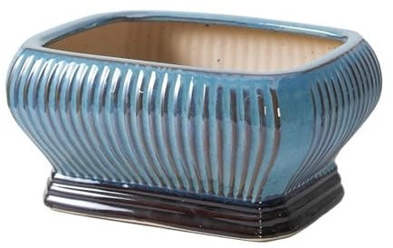 CJHFR472SG Jardinera Macetas de cerámica for Plantas de Interior con Orificios de Drenaje, Modernas macetas for Uso en Interiores y Exteriores. Interior-Exterior(Grande)