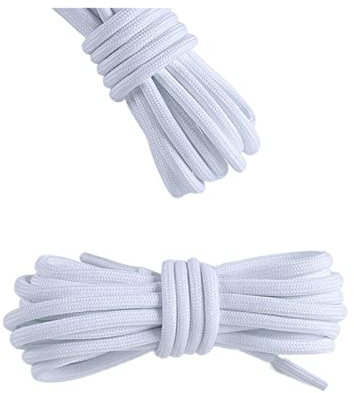 dvnFWKc Laces de Zapatos para Zapatillas, Cordones Redondos clásicos for Zapatillas Deportivas, Cordones for Zapatillas Deportivas, Muchos Colores, 1 par(White,120cm)