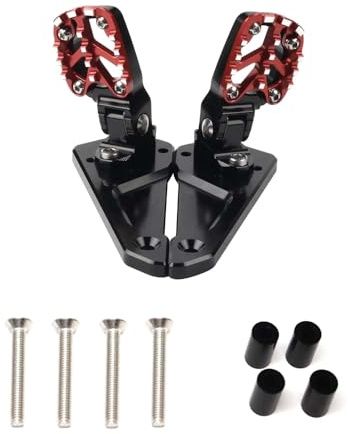 Repose-pieds arrières pliables en aluminium CNC pour moto pour XADV 750 XADV750 2021 2022 2023 2024 Repose-pieds passager arrière (Rouge)