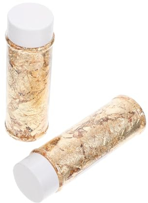 DECORNIJIA Goldfolien Flocken 2 Flaschen aus Goldfolie Papier für Kuchen