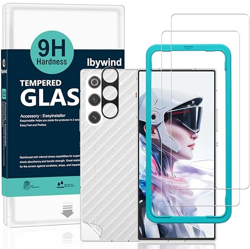 Ibywind Schutzfolie für Nubia Red Magic 10 Air 5G,2 Stück 9H Panzer-Glas,mit Metall-Kameraschutz,einfache Installation,unterstützt Fingerabdrucksensor,anti-kratzer,blasenfreiheit,Bruchsicher
