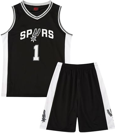 ISOVNUS Geek UP Kleine Jungen 2er-Set Basketball Trainings Ärmellos Trikot und Hose