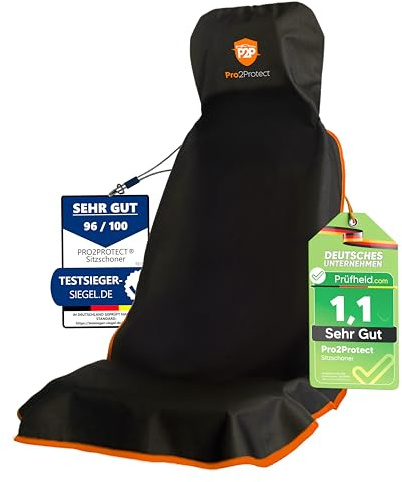 Pro2Protect® [2X Test SEHR GUT Autositzschoner Vordersitze | WASSERDICHT | 1er Set | Autositzbezüge Sitzauflage Sitzbezüge Auto Schonbezug Nicht Seitenairbagfähig Sitzschoner Auto Zubehör Innenraum