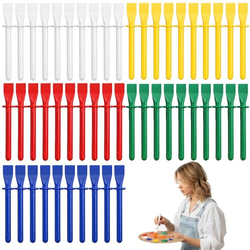 50 Pcs Glue Spreader Tool Set, 5 Colors Plastic Glue Brushes and Spreaders Smear Sticks are Suitable for Paper Wood Crafts, Woodworking, DIY Projects And So On, 11.5 cm long