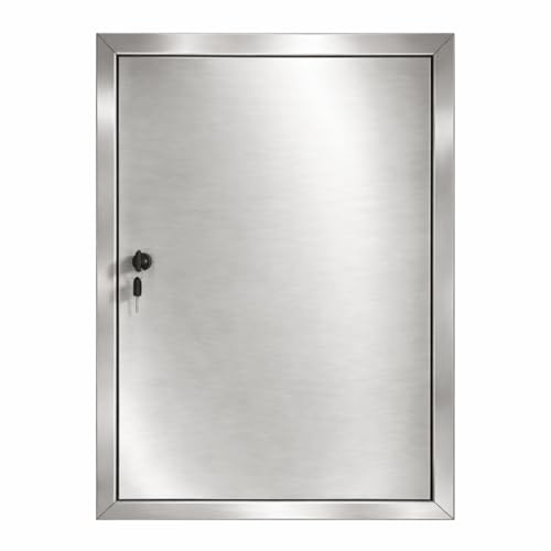 TMALASER Revisionstür Metall Stahl inox - INOX Revisionslasche, Schlüsselschloss - Inspektionstüren für Wände Karton-Gips (INOX, 30 x 70 cm)