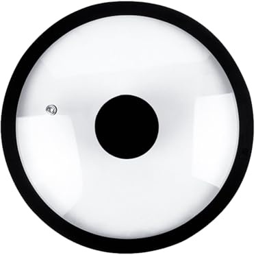 MotiveTech Universal Lid Pot Lid Kitchen Accessory Anti-blowout Glass Lid with Silicone Edge Suitable for P, black, 33cm