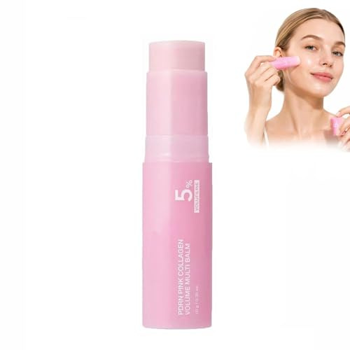 Gloura Stick, Gloura PDRNS Pink Collagen Volume Multi Balm, Collagen Wrinkle Stick for Face, Lips and Neck, Leaves Skin Soft (1pcs)