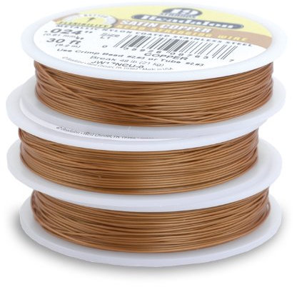 Beadalon 0.38 mm Diameter 31 m Reel 19 Strand Wire, Satin Copper
